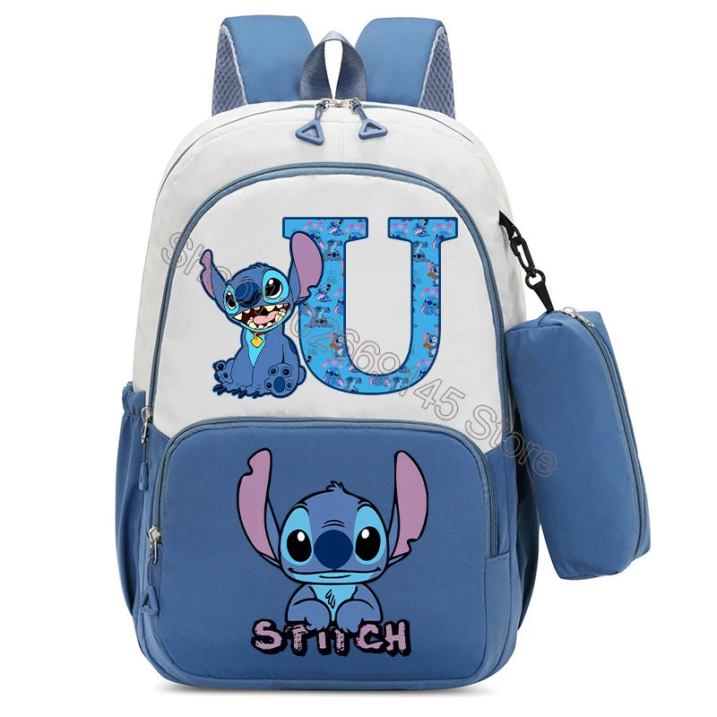 Nueva mochila infantil Lilo Stitch, mochila escolar con estampado de dibujos animados Kawaii, mochila escolar de gran capacidad para niños y niñas, suministros escolares para niños