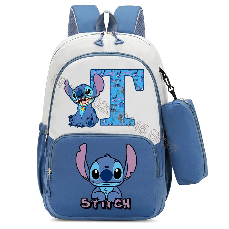 Nueva mochila infantil Lilo Stitch, mochila escolar con estampado de dibujos animados Kawaii, mochila escolar de gran capacidad para niños y niñas, suministros escolares para niños
