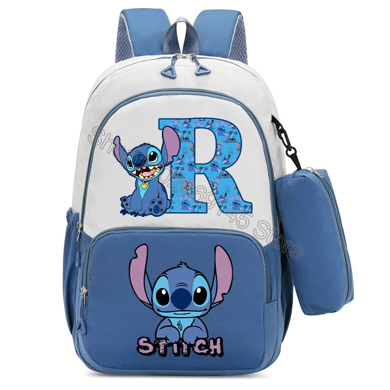 Nueva mochila infantil Lilo Stitch, mochila escolar con estampado de dibujos animados Kawaii, mochila escolar de gran capacidad para niños y niñas, suministros escolares para niños